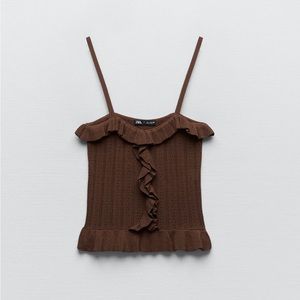 Ruffled brown cami